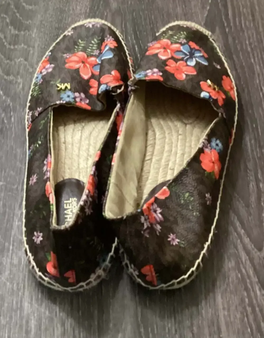 Michael Kors Kendrick Floral Logo Espadrille Flats Size 8.5M